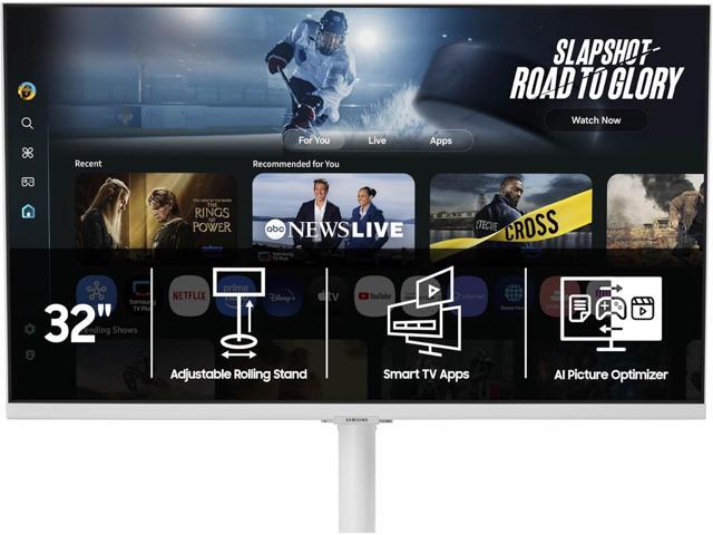 Samsung Movingstyle M7 32" 4K Smart Monitor with Rolling Stand White