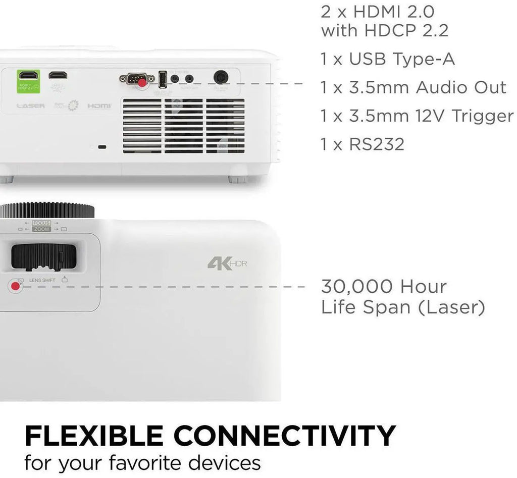 ViewSonic LX700-4K UHD 4K Laser Projector Designed for Xbox