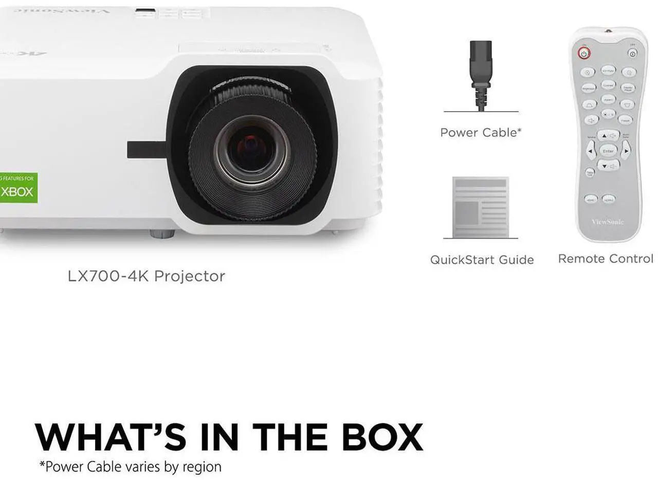 ViewSonic LX700-4K UHD 4K Laser Projector Designed for Xbox