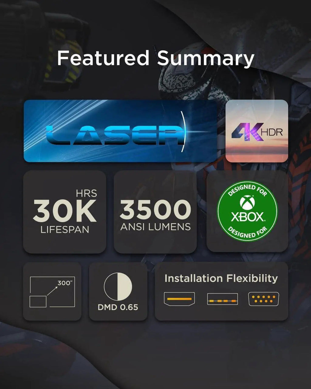 ViewSonic LX700-4K UHD 4K Laser Projector Designed for Xbox