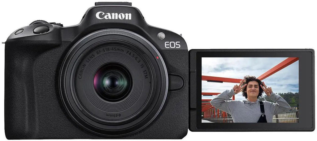 Canon EOS R50 Mirrorless Camera with RF-S 18-45mm f/4.5-6.3 IS STM Lens -Black (5811C012)
