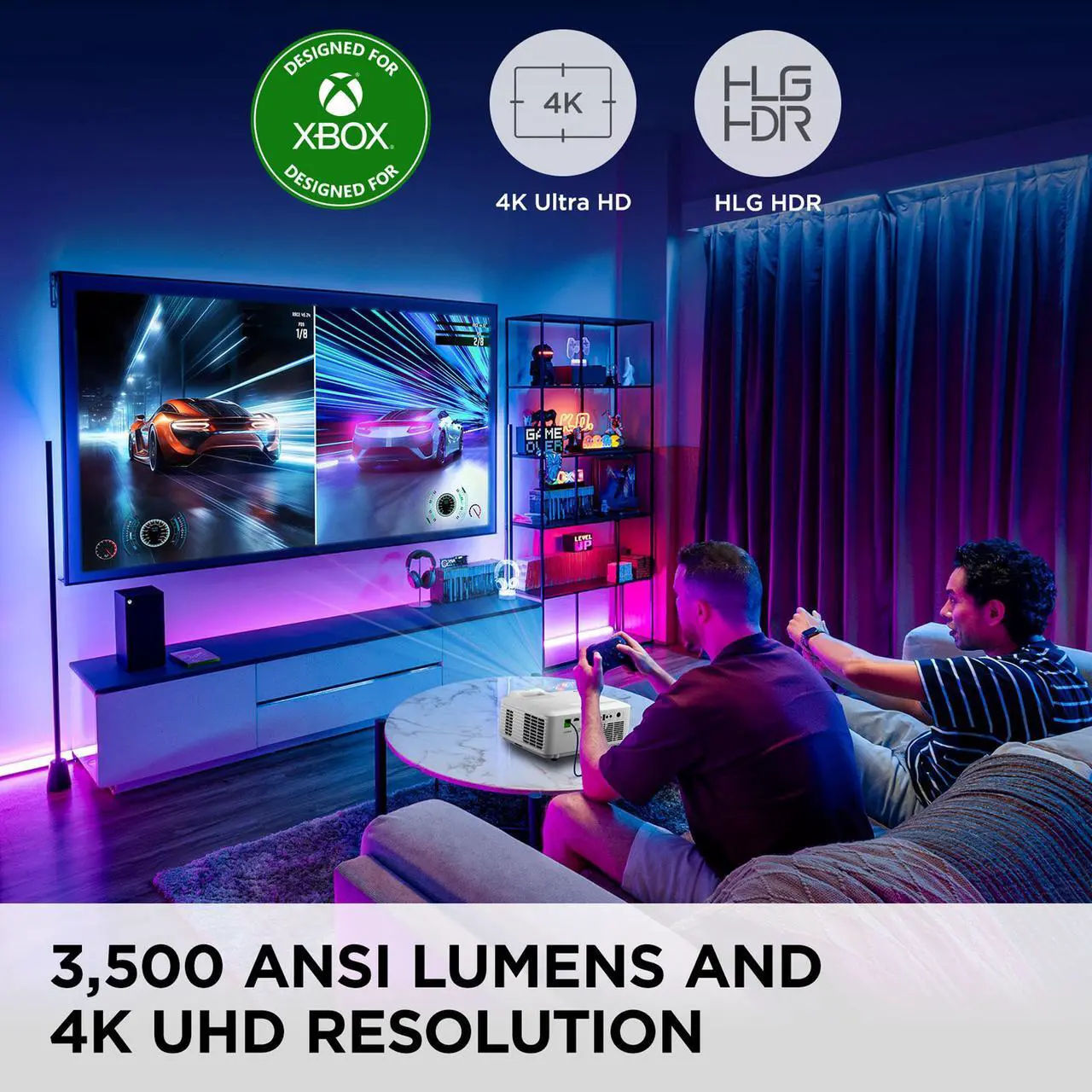 ViewSonic LX700-4K UHD 4K Laser Projector Designed for Xbox