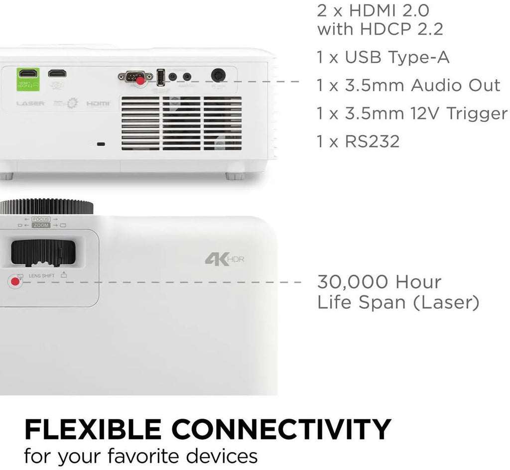 ViewSonic LX700-4K UHD 4K Laser Projector Designed for Xbox