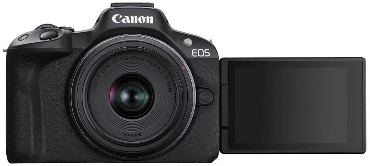 Canon EOS R50 Mirrorless Camera with RF-S 18-45mm f/4.5-6.3 IS STM Lens -Black (5811C012)