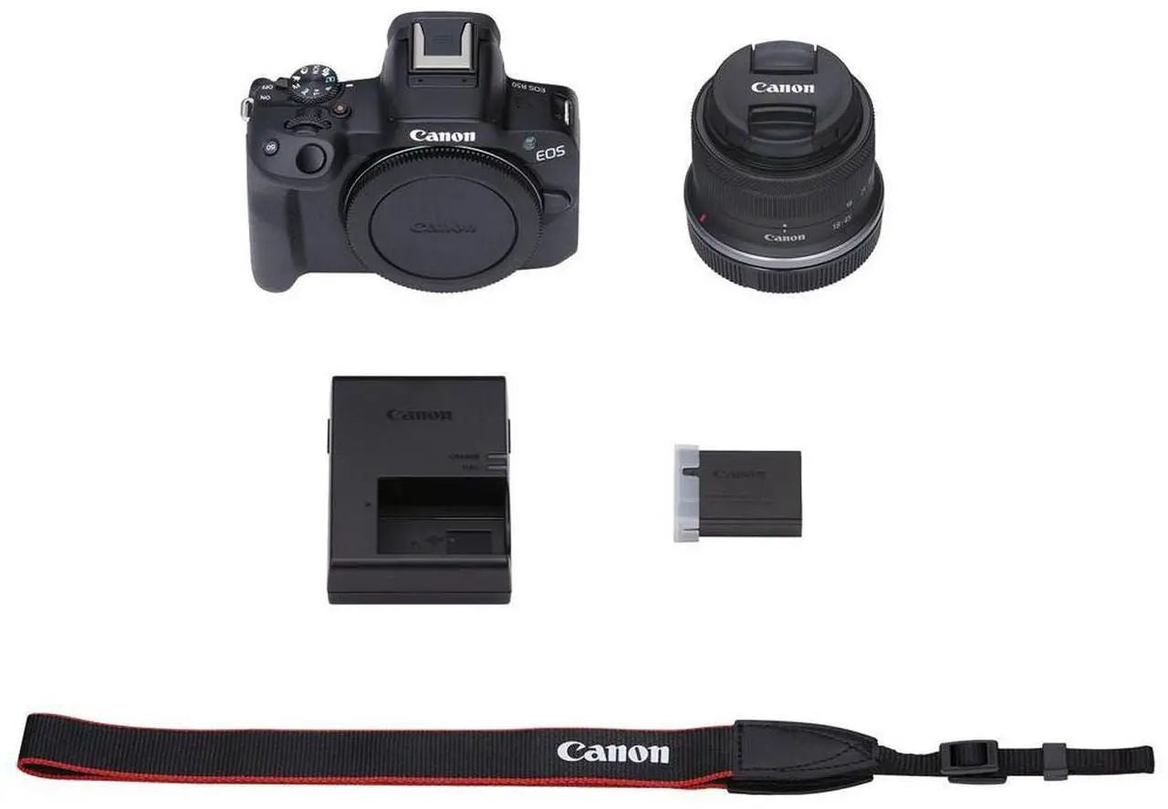 Canon EOS R50 Mirrorless Camera with RF-S 18-45mm f/4.5-6.3 IS STM Lens -Black (5811C012)