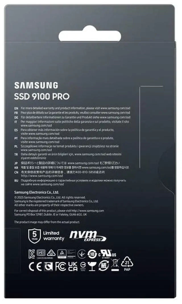 Samsung SSD 9100 PRO 1TB PCIe 5.0 M.2 NVMe