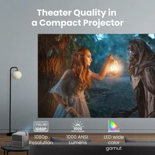 BenQ GP100A 1080p 4K Supportive LED Portable Projector 1000lm