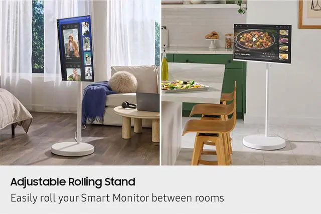 Samsung Movingstyle M7 32" 4K Smart Monitor with Rolling Stand White