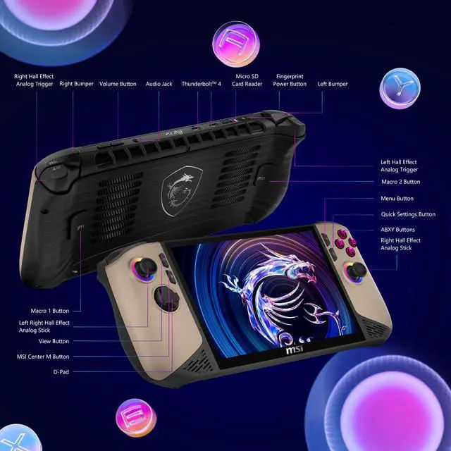 MSI Claw 8 AI+ A2VM PC Gaming Handheld Intel Ultra 7-258V