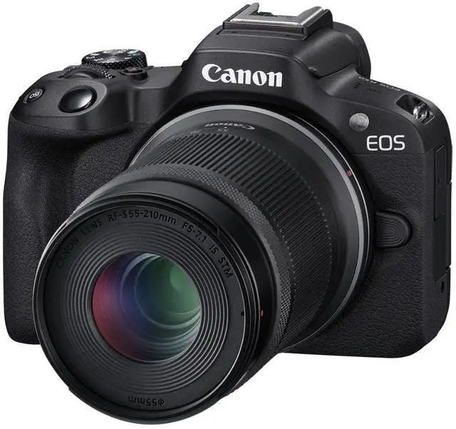 Canon EOS R50 Mirrorless Camera With 18-45mm and 55-210mm Lenses Black