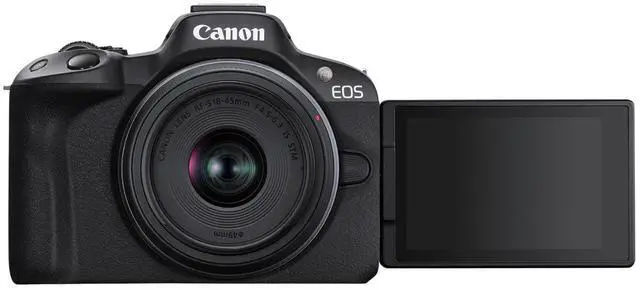 Canon EOS R50 Mirrorless Camera With 18-45mm and 55-210mm Lenses Black