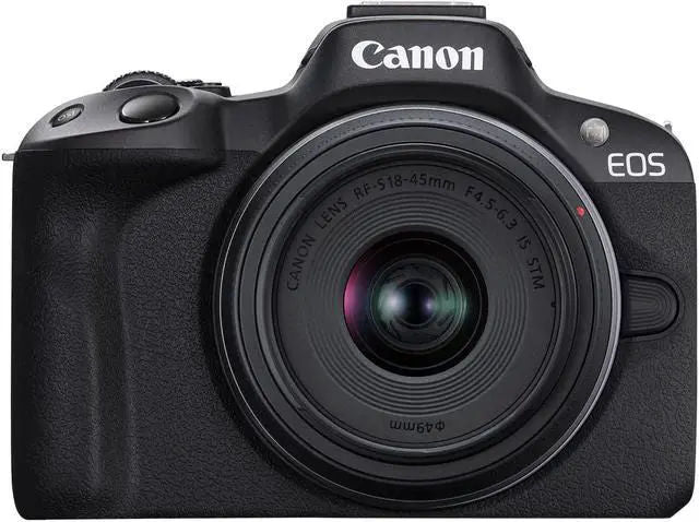 Canon EOS R50 Mirrorless Camera With 18-45mm and 55-210mm Lenses Black