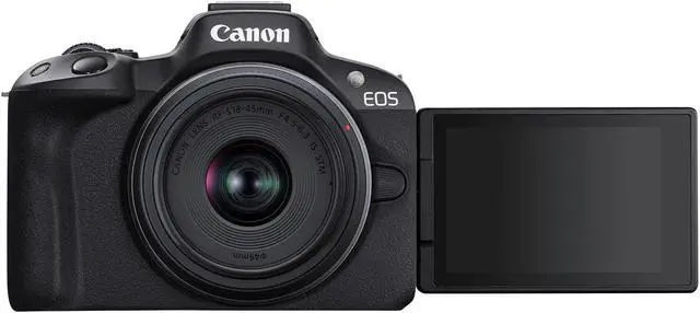 Canon EOS R50 Mirrorless Camera With 18-45mm and 55-210mm Lenses Black