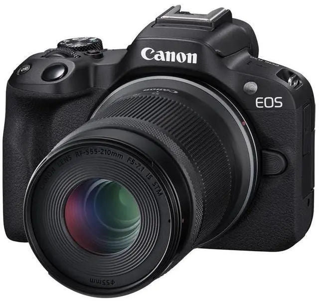 Canon EOS R50 Mirrorless Camera With 18-45mm and 55-210mm Lenses Black