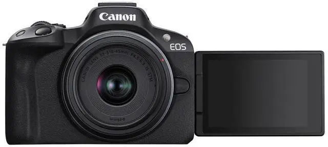 Canon EOS R50 Mirrorless Camera With 18-45mm and 55-210mm Lenses Black