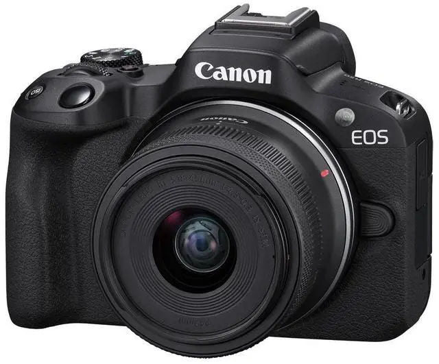Canon EOS R50 Mirrorless Camera With 18-45mm and 55-210mm Lenses Black
