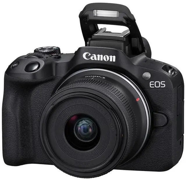 Canon EOS R50 Mirrorless Camera With 18-45mm and 55-210mm Lenses Black